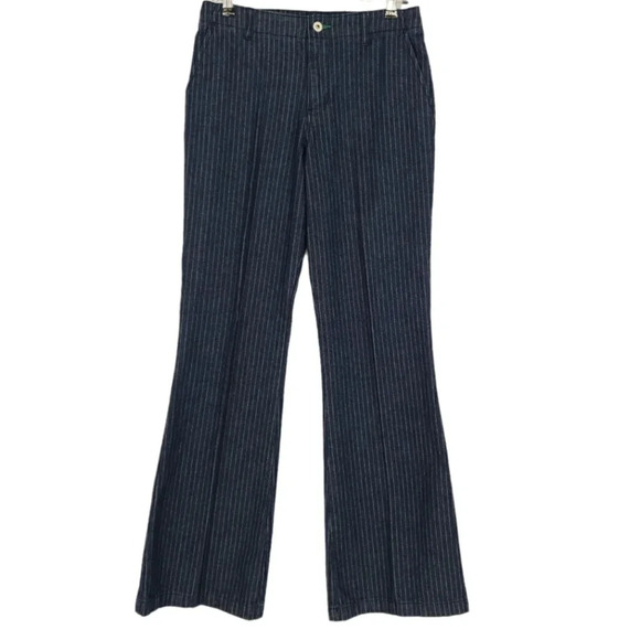 Vintage Y2K Tommy Hilfiger Flare Jeans Striped Dark Wash High Rise Denim - Picture 1 of 9